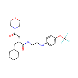 O=C(NCCNc1ccc(OC(F)(F)F)cc1)[C@@H](CC(=O)N1CCOCC1)CC1CCCCC1 ZINC000014971673