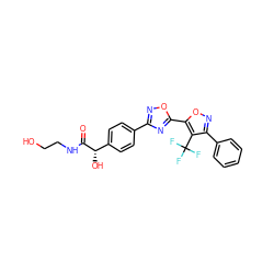 O=C(NCCO)[C@@H](O)c1ccc(-c2noc(-c3onc(-c4ccccc4)c3C(F)(F)F)n2)cc1 ZINC000072317667