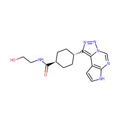 O=C(NCCO)[C@H]1CC[C@H](c2nnn3cnc4[nH]ccc4c23)CC1 ZINC001772622328