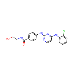 O=C(NCCO)c1ccc(Nc2nccc(Nc3ccccc3Cl)n2)cc1 ZINC000087613229