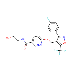 O=C(NCCO)c1ccc(OCc2c(-c3ccc(F)cc3)noc2C(F)(F)F)nc1 ZINC000143894422