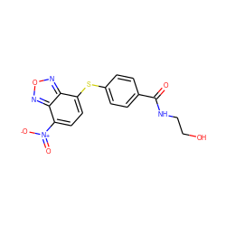 O=C(NCCO)c1ccc(Sc2ccc([N+](=O)[O-])c3nonc23)cc1 ZINC000299827885