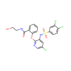 O=C(NCCO)c1ccccc1Oc1ncc(Cl)cc1NS(=O)(=O)c1ccc(Cl)c(Cl)c1 ZINC000053294221