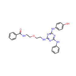 O=C(NCCOCCNc1nc(Nc2ccccc2)nc(Nc2ccc(O)cc2)n1)c1ccccc1 ZINC000205712607