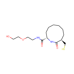 O=C(NCCOCCO)[C@@H]1CCCCCC[C@@H](CS)C(=O)N1 ZINC000013834120
