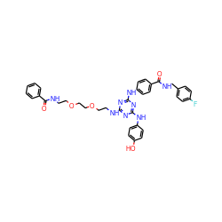 O=C(NCCOCCOCCNc1nc(Nc2ccc(O)cc2)nc(Nc2ccc(C(=O)NCc3ccc(F)cc3)cc2)n1)c1ccccc1 ZINC000198477597