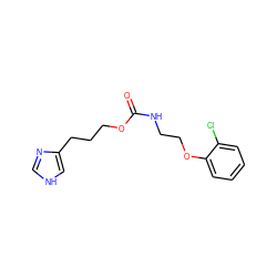 O=C(NCCOc1ccccc1Cl)OCCCc1c[nH]cn1 ZINC000096915515