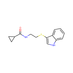 O=C(NCCSc1c[nH]c2ccccc12)C1CC1 ZINC000002601598