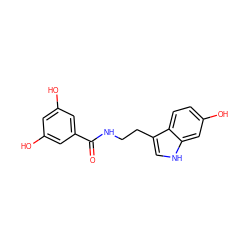 O=C(NCCc1c[nH]c2cc(O)ccc12)c1cc(O)cc(O)c1 ZINC000096790721