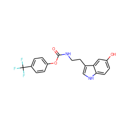 O=C(NCCc1c[nH]c2ccc(O)cc12)Oc1ccc(C(F)(F)F)cc1 ZINC000014979778