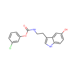 O=C(NCCc1c[nH]c2ccc(O)cc12)Oc1cccc(Cl)c1 ZINC000014979781