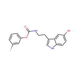 O=C(NCCc1c[nH]c2ccc(O)cc12)Oc1cccc(I)c1 ZINC000014979786