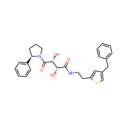 O=C(NCCc1cc(Cc2ccccc2)cs1)[C@H](O)[C@@H](O)C(=O)N1CCC[C@@H]1c1ccccc1 ZINC000045389633