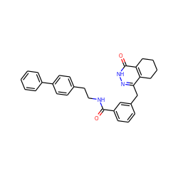 O=C(NCCc1ccc(-c2ccccc2)cc1)c1cccc(Cc2n[nH]c(=O)c3c2CCCC3)c1 ZINC000169149768