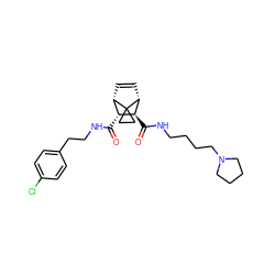 O=C(NCCc1ccc(Cl)cc1)[C@@H]1[C@@H]2C=C[C@H]([C@H]1C(=O)NCCCCN1CCCC1)C21CC1 ZINC000168362778