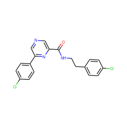 O=C(NCCc1ccc(Cl)cc1)c1cncc(-c2ccc(Cl)cc2)n1 ZINC000064447963