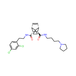 O=C(NCCc1ccc(Cl)cc1Cl)[C@@H]1[C@@H]2C=C[C@H]([C@H]1C(=O)NCCCCN1CCCC1)C21CC1 ZINC000168409495