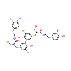 O=C(NCCc1ccc(O)c(Br)c1)/C(Cc1cc(Br)c(O)c(-c2cc(C/C(=N/O)C(=O)NCCc3ccc(O)c(Br)c3)cc(Br)c2O)c1)=N\O ZINC000150345724