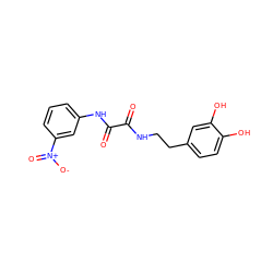 O=C(NCCc1ccc(O)c(O)c1)C(=O)Nc1cccc([N+](=O)[O-])c1 ZINC000064574027