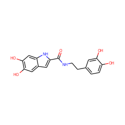 O=C(NCCc1ccc(O)c(O)c1)c1cc2cc(O)c(O)cc2[nH]1 ZINC000035001338