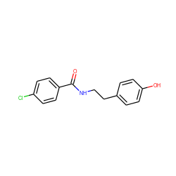 O=C(NCCc1ccc(O)cc1)c1ccc(Cl)cc1 ZINC000000134547