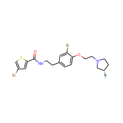 O=C(NCCc1ccc(OCCN2CC[C@H](F)C2)c(Br)c1)c1cc(Br)cs1 ZINC000043121727