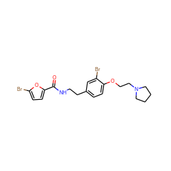 O=C(NCCc1ccc(OCCN2CCCC2)c(Br)c1)c1ccc(Br)o1 ZINC000043073560