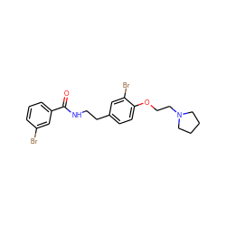 O=C(NCCc1ccc(OCCN2CCCC2)c(Br)c1)c1cccc(Br)c1 ZINC000043060505