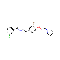 O=C(NCCc1ccc(OCCN2CCCC2)c(Br)c1)c1cccc(Cl)c1 ZINC000042923235