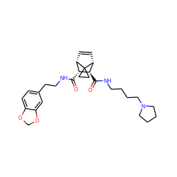 O=C(NCCc1ccc2c(c1)OCO2)[C@@H]1[C@@H]2C=C[C@H]([C@H]1C(=O)NCCCCN1CCCC1)C21CC1 ZINC000168458169