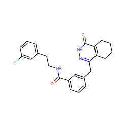 O=C(NCCc1cccc(F)c1)c1cccc(Cc2n[nH]c(=O)c3c2CCCC3)c1 ZINC000167180053