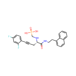 O=C(NCCc1cccc2ccccc12)[C@H](CC#Cc1ccc(F)cc1F)NCP(=O)(O)O ZINC000013779389