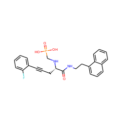 O=C(NCCc1cccc2ccccc12)[C@H](CC#Cc1ccccc1F)NCP(=O)(O)O ZINC000013779388