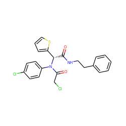 O=C(NCCc1ccccc1)[C@@H](c1cccs1)N(C(=O)CCl)c1ccc(Cl)cc1 ZINC000003034968