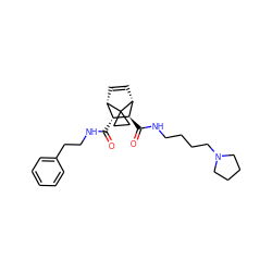 O=C(NCCc1ccccc1)[C@@H]1[C@@H]2C=C[C@H]([C@H]1C(=O)NCCCCN1CCCC1)C21CC1 ZINC000168429051