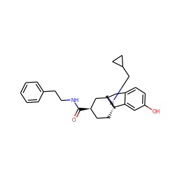 O=C(NCCc1ccccc1)[C@@H]1CC[C@]23CCN(CC4CC4)C[C@]2(Cc2ccc(O)cc23)C1 ZINC000084617687