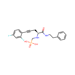 O=C(NCCc1ccccc1)[C@H](CC#Cc1ccc(F)cc1F)NCP(=O)(O)O ZINC000013779384