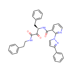 O=C(NCCc1ccccc1)C(=O)[C@@H](Cc1ccccc1)NC(=O)c1cccnc1-n1ccc(-c2ccccc2)n1 ZINC000117713338