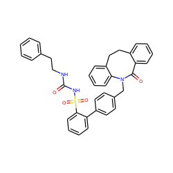 O=C(NCCc1ccccc1)NS(=O)(=O)c1ccccc1-c1ccc(CN2C(=O)c3ccccc3CCc3ccccc32)cc1 ZINC000026649188