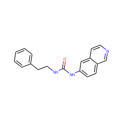 O=C(NCCc1ccccc1)Nc1ccc2cnccc2c1 ZINC001184901569