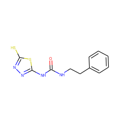 O=C(NCCc1ccccc1)Nc1nnc(S)s1 ZINC000013796913