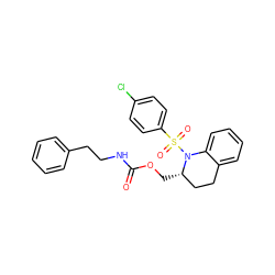 O=C(NCCc1ccccc1)OC[C@H]1CCc2ccccc2N1S(=O)(=O)c1ccc(Cl)cc1 ZINC000028880009