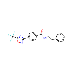 O=C(NCCc1ccccc1)c1ccc(-c2noc(C(F)(F)F)n2)cc1 ZINC000142962171