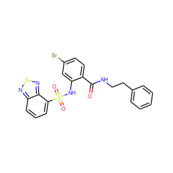 O=C(NCCc1ccccc1)c1ccc(Br)cc1NS(=O)(=O)c1cccc2nsnc12 ZINC000049670020