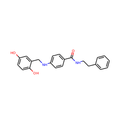 O=C(NCCc1ccccc1)c1ccc(NCc2cc(O)ccc2O)cc1 ZINC000013861848