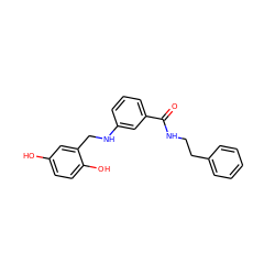 O=C(NCCc1ccccc1)c1cccc(NCc2cc(O)ccc2O)c1 ZINC000012352699