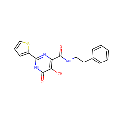 O=C(NCCc1ccccc1)c1nc(-c2cccs2)[nH]c(=O)c1O ZINC000028644913