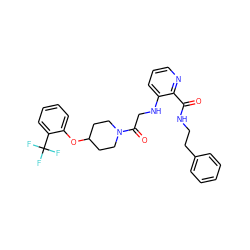 O=C(NCCc1ccccc1)c1ncccc1NCC(=O)N1CCC(Oc2ccccc2C(F)(F)F)CC1 ZINC000028704868