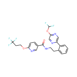 O=C(NCCc1ccccc1-c1cnc(OC(F)F)cn1)c1ccc(OCCC(F)(F)F)nc1 ZINC000095560456