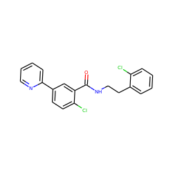 O=C(NCCc1ccccc1Cl)c1cc(-c2ccccn2)ccc1Cl ZINC000072181723